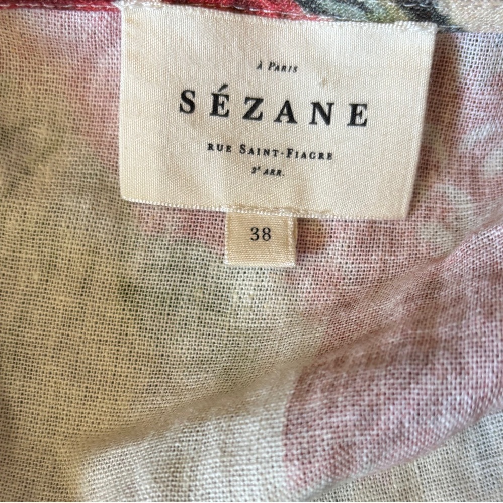 Sézane Solana dress in a mini floral patchwork linen blend size 38 US 6 - Picture 7 of 10